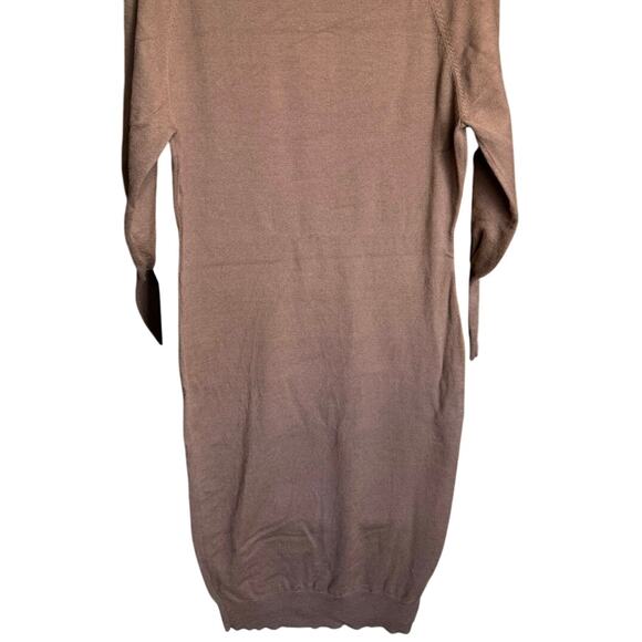 L'Academie Jen Sweater Dress Balloon Sleeves Bodycon Midi Brown Size Medium - Picture 5 of 13